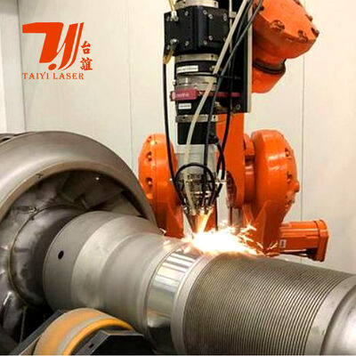 Hidrolik çubuklar, petrol sahası boruları ve silindrik bileşen yeniden inşa için 6000W Robotik Lazer Kaplama Makinesi