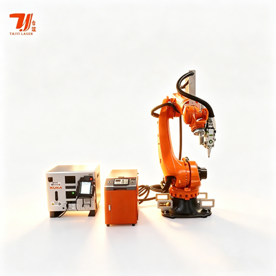 Otomatik 4000W IPG Elyaf Lazer Kaynak Robotu KUKA EV Pil Tepsisi ve Yapı Komponentleri için 6 Ekli
